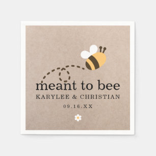 Rustikale Meant To Bee Hochzeitspapier Serviette