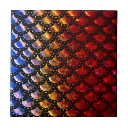 Rustikale Meerjungenskala Fliese (Vorderseite)