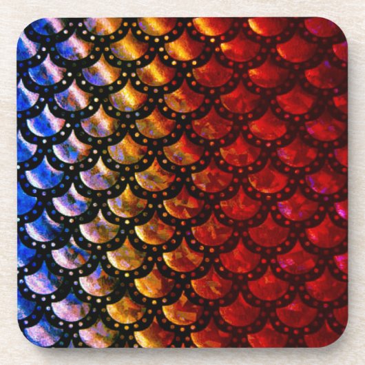 Rustikale Meerjungenskala Getränkeuntersetzer (Vorderseite)