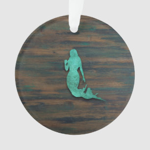 Rustikale Meerjungfrau (aquamarin) Ornament
