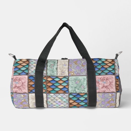 Rustikale Meerjungfrau-Fairy-Tale-Faux-Patchwork-M Duffle Bag (Vorderseite)