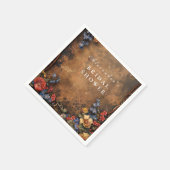 Rustikale, melancholische Herbst-Blumen-Hochzeitsd Serviette (Ecke)
