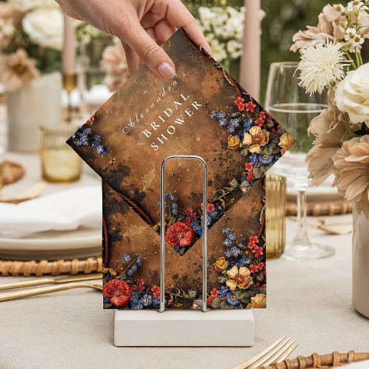 Rustikale, melancholische Herbst-Blumen-Hochzeitsd Serviette