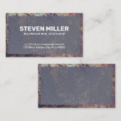 Rustikale Metallgrenze | Alte blaue Textur Visitenkarte (Vorne/Hinten)