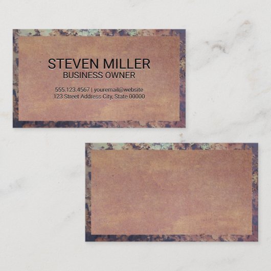 Rustikale Metallgrenze | Alte Textur Visitenkarte (Vorne/Hinten)
