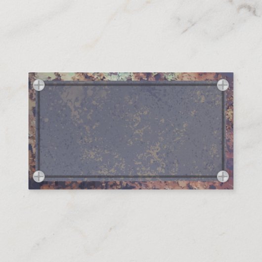Rustikale Metallgrenze | Grungy Background Visitenkarte (Rückseite)