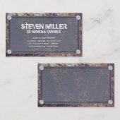 Rustikale Metallgrenze | Grungy Background Visitenkarte (Vorne/Hinten)