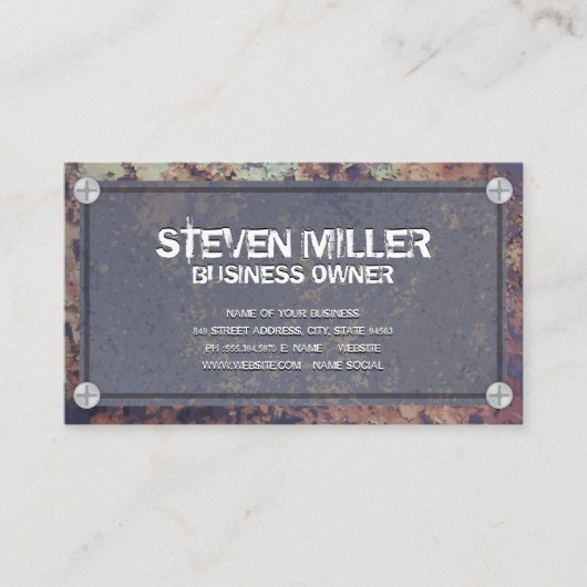 Rustikale Metallgrenze | Grungy Background Visitenkarte (Vorderseite)