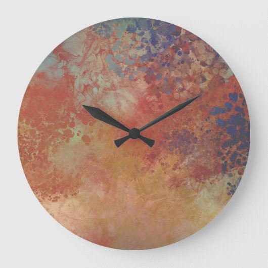 Rustikale, metallisch Inspirierte Kunst Große Wanduhr (Vorderseite)