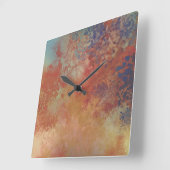 Rustikale, metallisch Inspirierte Kunst Quadratische Wanduhr (Winkel)