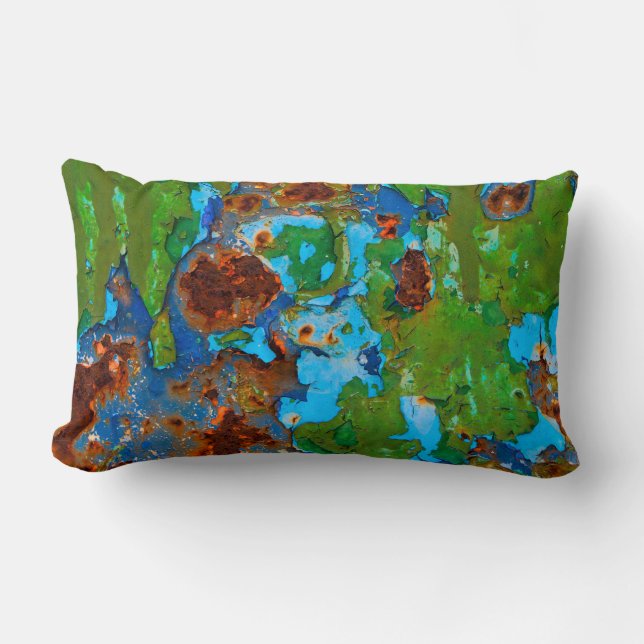 Rustikale Metallschälerei Paint Grunge Vintag Lendenkissen (Vorderseite)