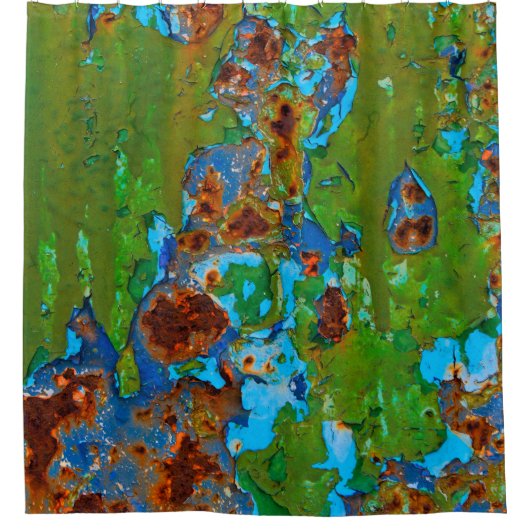 Rustikale Metallschälpelle Vintag, Tube Duschvorhang (Vorderseite)