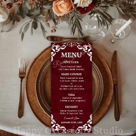 Rustikale mexikanische Hochzeits-Menükarte Menükarte