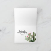 Rustikale mexikanische Silver Charro Taufe DankeYo Einladung (Innenseite)