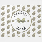 Rustikale Miet-Hütte Botanische Blätter Fleecedecke (Vorderseite (Horizontal))