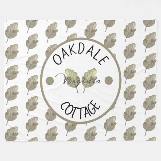 Rustikale Miet-Hütte Botanische Blätter Fleecedecke (Vorderseite (Horizontal))