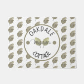 Rustikale Miet-Hütte Botanische Blätter Fußmatte (Vorderseite)