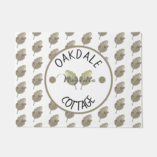 Rustikale Miet-Hütte Botanische Blätter Fußmatte (Vorderseite)