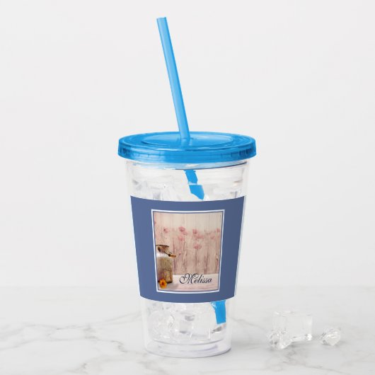 Rustikale Milch kann auf Holz landen Acryltrinkbecher (Vorderseite Ice)