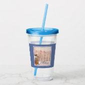 Rustikale Milch kann auf Holz landen Acryltrinkbecher (Rückseite)