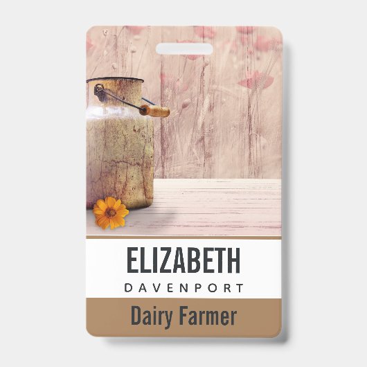 Rustikale Milch kann auf Holz landen Ausweis (Vorderseite)