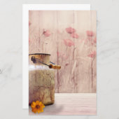 Rustikale Milch kann auf Holz landen Briefpapier (Vorne/Hinten)