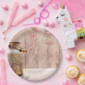 Rustikale Milch kann auf Holz landen Pappteller (Party)