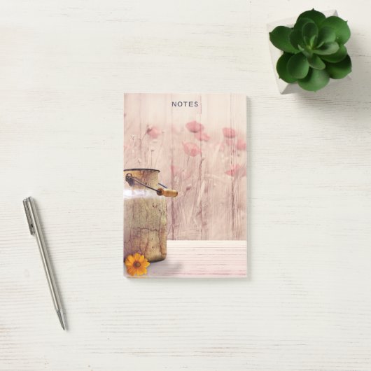 Rustikale Milch kann auf Holz landen Post-it Klebezettel (Büro)