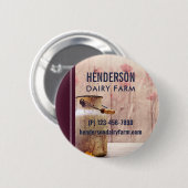 Rustikale Milch kann auf Holzwirtschaft landen Button (Vorne & Hinten)