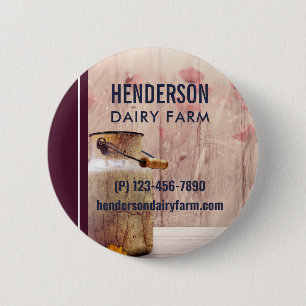 Rustikale Milch kann auf Holzwirtschaft landen Button