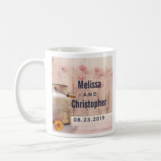 Rustikale Milch kann Hochzeit Kaffeetasse (Links)