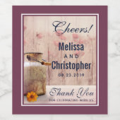 Rustikale Milch kann Hochzeit Land danke Weinetikett (Einzelnes Label)