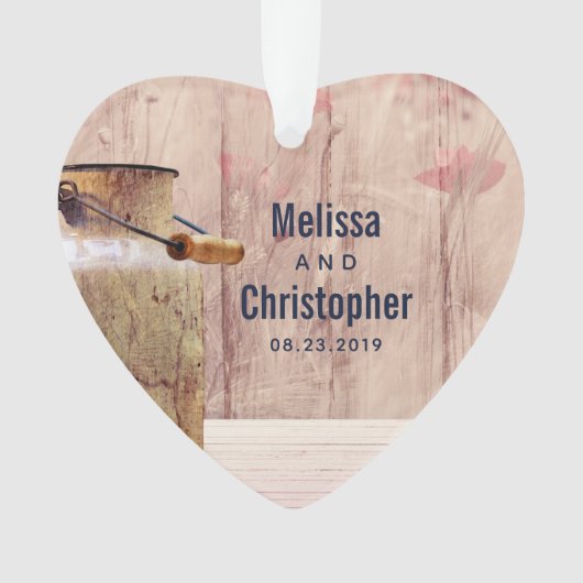 Rustikale Milch kann Hochzeit Ornament (Vorderseite)