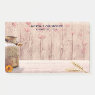 Rustikale Milch kann Hochzeit Post-it Klebezettel