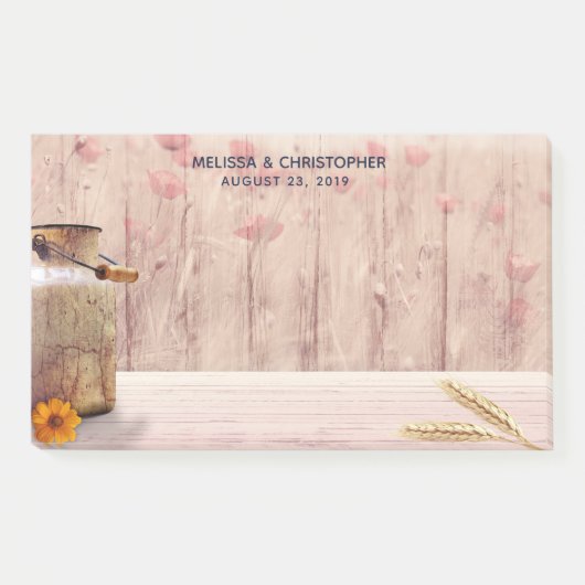 Rustikale Milch kann Hochzeit Post-it Klebezettel (Vorderseite)