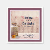 Rustikale Milch kann Hochzeit Serviette (Vorderseite)