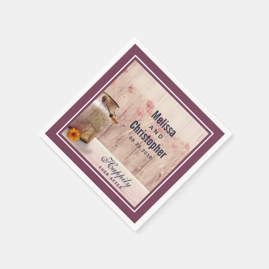 Rustikale Milch kann Hochzeit Serviette (Ecke)