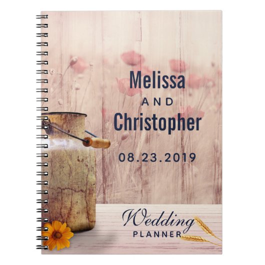 Rustikale Milch kann Hochzeitsplaner Notizblock (Vorderseite)