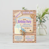 Rustikale Milch und Cookies Einladungen zur Geburt (Stehend Vorderseite)