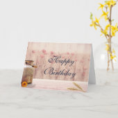 Rustikale Milchdose mit Weizen und Blume Geburtsta Karte (Gelbe Blume)