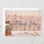 Rustikale Milchdose mit Weizen und Blume Hochzeit Dankeskarte (Vorne/Hinten)