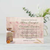 Rustikale Milchdose mit Weizen und Blume Hochzeit Einladung (Stehend Vorderseite)