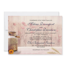 Rustikale Milchdose mit Weizen und Blume Hochzeit