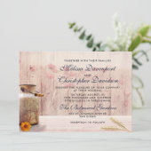 Rustikale Milchdose mit Weizen und Blume Hochzeit Einladung (Stehend Vorderseite)