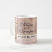 Rustikale Milchdose mit Weizen und Blume Hochzeit Kaffeetasse (Vorderseite Links)