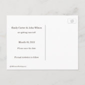 Rustikale Milchprodukte Save the Date Postkarte (Rückseite)