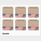 Rustikale Militäraktion geht weg Party Name Aufkle Quadratischer Aufkleber (Blatt)