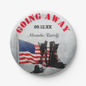 Rustikale Militärische Feier Pappteller (Vorderseite)