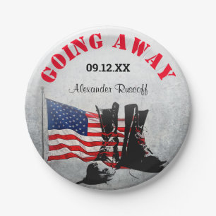 Rustikale Militärische Feier Pappteller