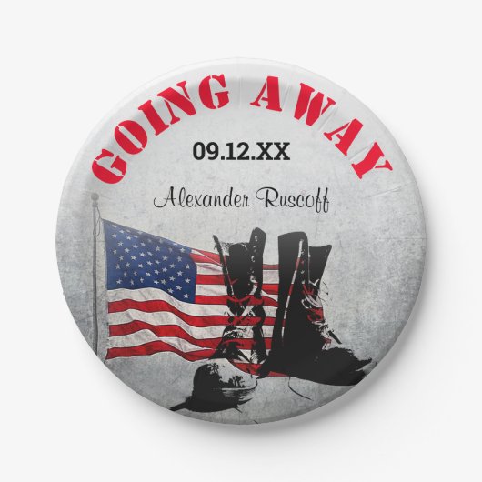 Rustikale Militärische Feier Pappteller (Vorderseite)